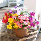 Hibiscus Artificial Flowers Plants for Outdoors Summer Decoration, 6 Bundles Fake Silk Hibiscus Bouquet Realistic UV Resistant Tropical Flowers Artificial for Outside Planter Front Door Porch Patio