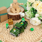 Hxezoc St Patricks Day Shamrock Truck Decor Green Vintage Metal Truck Spring Farmhouse Tabletop Mantle Decoration for Home Kitchen Office St Patricks Day Theme Party Supplies