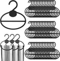 80 Pcs Scarf Hangers, Plastic Scarf Holder Organizer with Center Bar, Space Saving Clothes Hanger for Scarves, Ties, Belts, Headbands (Black)