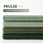 MIULEE Boho Farmhouse Sage Green Throw Pillow Covers 24x24 Inch Set of 4 Mordern Nordic Cushion Covers Soft Corduroy Spring Home Decor for Couch Bed Sofa Living Room Forest Green