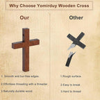 80 Pack Wooden Cross, Wall Crosses Wooden Crosses for Crafts, Wooden Pocket Cross Charms Keychain, Wooden Crosses Pedants for Church Praying, Easter Egg Fillers