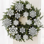 White and Silver Christmas Snowflake Ornaments- 36Pcs Plastic Glitter Hanging Snow Flakes for Christmas Tree Decorations Winter Wonderland Frozen Birthday Party Holiday Home Decor Craft Snowflakes