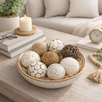 8pcs Decorative Balls for Centerpiece Bowls Filler Decor Orbs Spheres, 2 Inch Rattan Balls for Party Wedding Table Ornaments Decorative House Crafts Hanging DIY Accessories