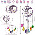 Large Dream Catchers, Crystal Tree of Life Dreamcatcher with Rainbow Healing Agate Slice Wind Chime Suncatcher for Windows Hangings Prism Decoration Gifts for Adult Girls Bedroom Garden Room Decor