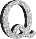 Qunclay 5.7" Silver Crystal Diamond Bling Letters Crushed Diamond Decoration Wooden Glitter Letter with Screw and Hooks Rhinestone Gift for Wedding Y2k Mcbling Bedroom Wall Decor (Letter Q)