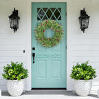 24 Inch Summer Wreaths for Front Door Spring Wreath Outdoor Green Door Wreath for All Seasons Porch Living Room Bedroom Indoor Outdoor Window Wall Farmhouse Home Decoration