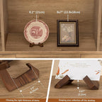 ANBOXIT Bowl Stands for Display, 3 Pack 3.5 Inch Plate Holder, Wooden Easel Frame Holder, Display Stand for Large Deep Platters and Dishes, 3.5" H x 4.8" W x 4" D (For Bowls under 2.5" in Depth)