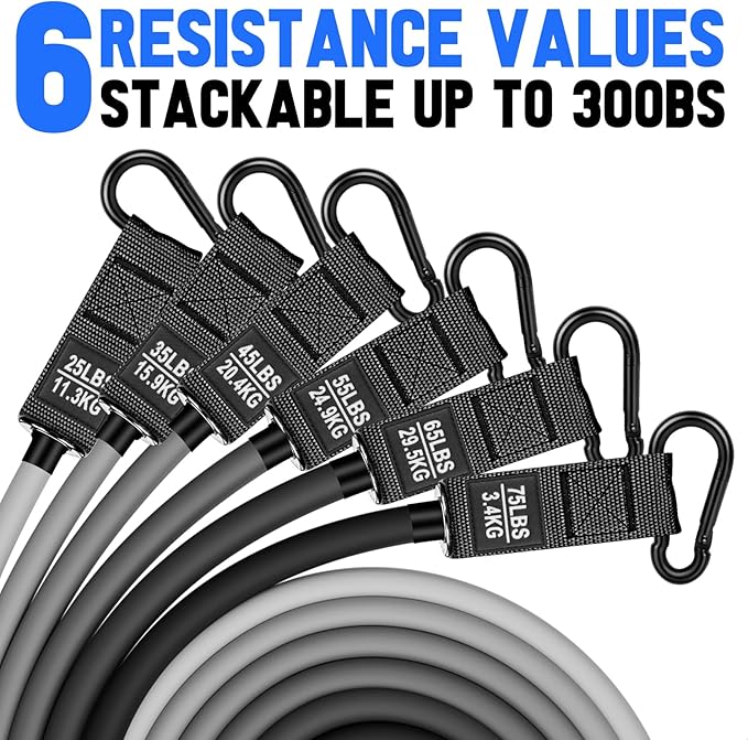 Heavy Resistance Bands for Working Out, 300lbs/360lb/420lb Exercise Bands Workout Bands with Handles, Door Anchor, Ankle Straps, Home Gym Workout Equipment for Men Fitness Strength Training Stretching
