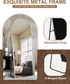 Delma Full Length Mirror, Large Floor Mirror for Wall, Bedroom, Bathroom, Living Room with Aluminium Frame (Stand, Arch 69x24, Silver)