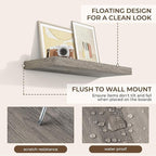RICHFOCUS 31.5Inch Floating Shelves for Wall 2 Pack Shelves for Bedroom|Kitchen|Bathroom Wall Mounted Rustic Wood Floating Shelf with Invisible Brackets for Books|Storage|Decor, Grey