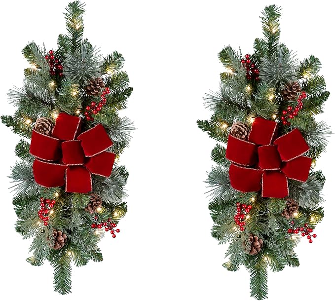 Haute Decor Classic Pre-lit Holiday Swags (Set of 2 - Staircase)
