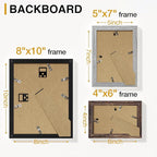 Vittanly Picture Frames Set of 10, Picture Frames Collage Wall Decor with Two 8x10, Four 5x7, and Four 4x6 Photo Frames, Gallery Wall Frame Set for Wall or Tabletop Display, Black&Brown&Grey