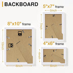 Vittanly 10 Pack Picture Frames Collage Wall Decor, Gallery Wall Frame Set for Wall or Tabletop Display, Engineered Wood and Shatter-resistant Plexiglass, Multi Sizes with 8x10, 5x7, 4x6 Frames, White