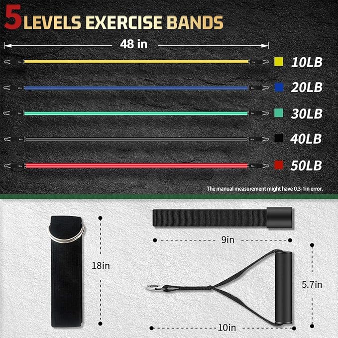 VEICK Resistance Bands, Exercise Bands, Workout Bands, Resistance Bands for Working Out with Handles for Men and Women, Exercising Bands for Fitness Weights Work Out at Home