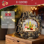 Christmas Snow Globe Lantern Water Glittering Lantern with Snowman 8 Music Songs & 6H Timer Christmas Snow Globes USB & Battery Operated for Christmas Festival Decorations Gifts (Bridge-Snowman)