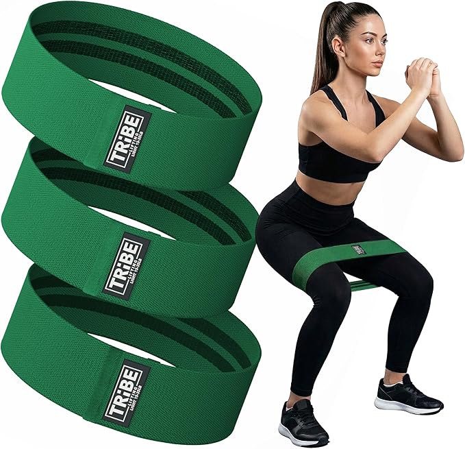 Tribe Lifting Fabric Resistance Bands for Legs - Workout Bands Resistance Bands for Men and Women - Booty Bands for Working Out - Exercise Bands Resistance Bands Set - Elastic Bands for Exercise