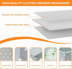 Fabric Drawer Organizer Bins for Nursery – 12 Pack Clothe Drawer Dividers for Baby Dresser, Grey Heart Pattern Storage Boxes for Clothes, Diapers & Accessories