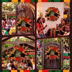 Hoteam Juneteenth Wreath for Front Door African American Door Wreaths June 19th 1865 Freedom Juneteenth Decorations for Festival Indoor Outdoor Home Porch Decoration