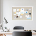 DAHAPYBOO Cork Board with Linen White,Bulletin Board 36"x24" Hanging Corkboards for Office Home School Message Board or Vision Board Decoration.