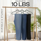 Utopia Home Velvet Hangers 150 Pack – Luxury Non-Slip Slim Pant & Coat Hangers, Strong Space-Saving Clothes Hangers with Pants Bar and 360° Swivel Hook – Grey