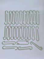 50 Pcs Christmas Candy Canes 5.9 inch Plastic Christmas Tree Hanging Ornaments Twisted Green Crutch Candy Canes for Xmas Home Indoor Outdoor Party Decoration (Green red White)