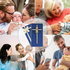 Tryuunion Baby Wall Cross Baptism and Christening Gifts for Boys, 7-inch Olive Golden Blessing Catholic Boy Baptism Crosses for First Holy Communion, and Dedication Baptismal Gifts from Godparents