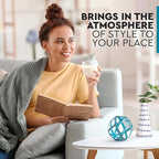 Everydecor Metal Decorative Sphere for Home Decor - Decorative Balls for Shelves, Centerpiece Bowls, Bookshelf - Decoration Orbs Accents for Living Room, Bedroom - Distressed Blue Shelf Spheres