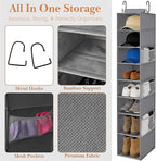 VERONLY Hanging Shoe Organizer for Closet,8-Shelf Hanging Storage with Side Mesh Pockets,Wider Shelves for Baseball Caps,Clothes (9" W × 11.8" D × 54" H) Grey