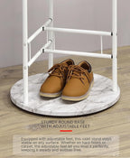 Proman Products Scandia Valet Stand, Clothes Rack, Clothing Organizer with Tray, Hanger and Trousers Bar, Wood, Metal, White