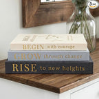 Decorative Books for Home Decor | Elevate your Bookshelf Decor with Coffee Table Books (Fake Books Set of 3) | Faux Books for Decoration | Hollow Book Box with Hidden Storage | Decorative Storage Box