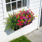 Artificial Fake Flowers Plants for Outdoor Spring Summer Decor, 12 Bundles Faux Silk Flowers for Outdoor Outside Planter Colorful Daisy UV Resistant Look Real for Front Door Porch Patio Yard