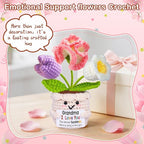 Gifts for Grandma, Grandma Gifts from Grandkids, Birthday Gift for Nana Grandmother GaGa, Mother's Day Birthday I Love You Present for Grandmother, Cute Handmade Crochet Positive Tulip Flowers Doll