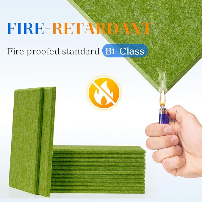 DOLLAR BOSS Large Cork Board for Wall 48" x 36" x 0.5" Bulletin Board 12 Packs Corkboard Tiles Self Adhesive Felt Wall Tiles for Office Home School, Green