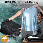 Travel Vacuum Seal Bags with Wireless Rechargeable Pump, 25L Durable Reusable Compression Packing Bags for Carry-On Suitcase & Backpack, IP67 Waterproof Space Saver Kit (2 Pack)