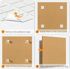 MaxGear 72" x 48" Large Cork Board for Wall, 24 Pack Cork Board Tiles with 40 Pushpins & Safe Removable Adhesive Tabs, 12" x 12" Corkboards for Office, School, Home