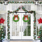 Adjustable Over-The-Door Garland Hanger, Heavy Duty Wreath Hanger for Front Door, No Nails or Screws Damage-Free, Fits Standard Door Frame Depths 34-42 Inch, Black