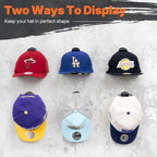 HOUSE DAY Adhesive Hat Hooks for Wall 32 Pack, Strong Hat Rack for Baseball Cap Display Organizer, Hats Holder for Wall, Door, Closet, No Drilling, Black