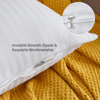 Oubonun 24 x 24 Throw Pillow Inserts, Firm and Fluffy Decorative Square Pillows for Couch Bed Sofa with Soft Cotton Cover White Cushion with Down Alternative Pack of 2