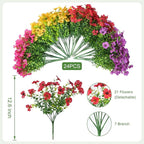 24 Bundles Artificial Flowers for Outdoor Realistic Faux Flower Spring Summer Garden Home Decoration, Hanging Daisy with Eucalyptus Leaves Fake Plants Greenery Balcony Porch Patio Front Door Decor
