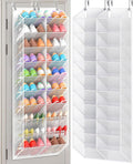 30 Pairs Over the Door Shoe Organizer, Breathable Mesh Pocket Hanging Shoe Storage for Closet, 10-Tier Door Shoes Rack, Handing Shoes Holder Fit All the Family's Sneakers, Boots, Heels, White