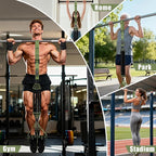 Upgraded Pull Up Assistance Bands, Heavy Duty Resistance Bands with Handles, Exercise Band with Door Anchor, Adjustable Workout Band Set for Pull Up Bar, Full Body Strength&Muscle Training, Home Gym