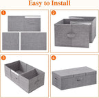Lifewit 80L Under Bed Storage Containers, 9.8 Inch Tall Underbed Clothes Storage Organizer Bin with Sturdy Sidewalls, Bottom, 3 Lids, Deep Storage Drawer for Clothes, Shoes, Blankets, Pillows 2 Pack
