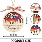 Engagement Ornament 2026, Gifts for Couples, Gifts for Newly Engaged Couples - Engagement Gift for Her, Bride to Be, Couple - Just Engaged Gift for Friends, Women - Wood Christmas Ornament 2026