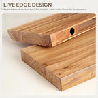 Marsmiles 16 inch Floating Shelves for Wall Elm Wood Live Edge Shelves|Rustic Wooden Wall Shelves with Invisible Bracket for Bathroom Living Room Kitchen|Natural, 2 Pack