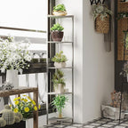 SUNMORY 5 Tier Corner Shelf Stand,Industrial 65" Corner Shelves Display Shelf for Living Room Decor,Wall Corner Bookshelf Multi Unit Organizer,Tall Shelf Plant Stand for Bedroom,Bathroom,Small Space