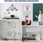 Large Cork Board Alternative 36" X 24" Bulletin Board - 6 Pack Removable Felt Wall Tiles with 15 pushpins, Large Cork Boards for Walls Cork Board for Office Pin Board Tack Board - Silver Gray