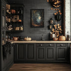 Vintage Framed Wall Art, Forest Gothic Decor, Dark Academia Celestial Moon Canvas Prints, Moody Landscape Painting Wall Decor for Living Room Bedroom – Black Wooden Frame 16x24in
