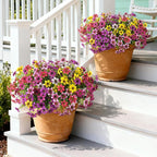Artificial Fake Flowers for Outdoors 12 Bundles Faux Silk Flower Spring Decoration Artificial Fake Plants Outdoor Plastic Flowers UV Resistant No Fade for Home Planter Porch Patio Yard Decor