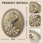 Newinhome Vintage Peacock Wall Sculpture Antique Wall Decor, Hand Painted Wall Decoration with Embossed Peacock Design, Gold Decor for Bedroom Living Room Hallway, Housewarming Gift