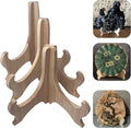 RTeng 2 Pack Wooden Display Stand for Sculptures | Plate and Stone Holder | Decorative Support Rack – Stylish Wooden Stands for Display, Plate Stands, Picture Frame Stand (5”, 6”, 7”) (7 Inch)